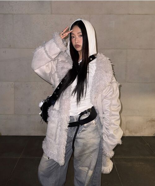 FLAREUP(フレアアップ)の「Button Up Lace Hoodie (FL-148_Gray)(パーカー・レディース・グレー・OS)」の8枚目の写真