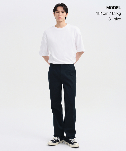 MUSINSA STANDARD（ムシンサスタンダード）の「ストレートチノパンツ[ネイビー]（その他パンツ・メンズ・その他・40/38/42/36/34/28/29/32/30/31/33/26/27）」の2枚目の写真