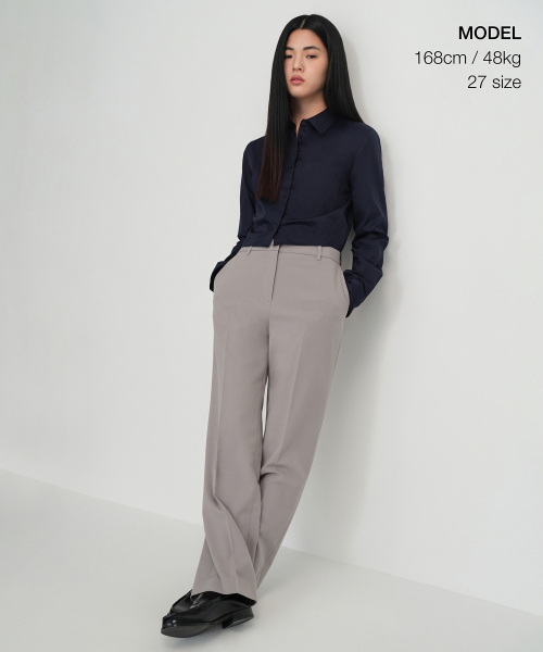 MUSINSA STANDARD WOMAN（ムシンサスタンダードウーマン）の「ウィメンズストレートヒドゥンバンディングスラックス[ライトウォームグレー]（スラックス・レディース・その他・34/32/30/31/24/25/26/27/28/29）」の2枚目の写真