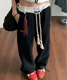 ウエストコード付きイージーパンツ