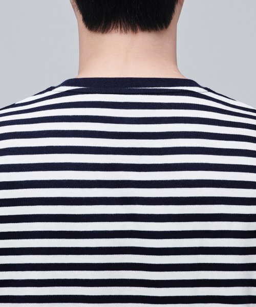 MUSINSA STANDARD（ムシンサスタンダード）の「ストライプリラックスクルーネックTシャツ[ブラック]（Tシャツ/カットソー・メンズ・その他・SMALL/MEDIUM/LARGE/X-LARGE/XX-LARGE/XXX-LARGE）」の5枚目の写真