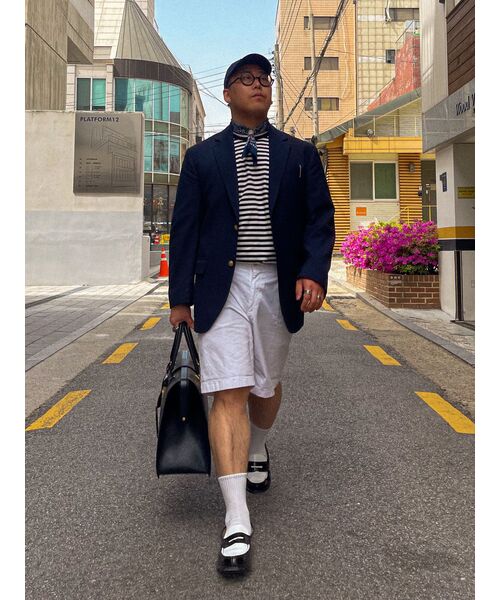MUSINSA STANDARD（ムシンサスタンダード）の「ストライプリラックスクルーネックTシャツ[ブラック]（Tシャツ/カットソー・メンズ・その他・SMALL/MEDIUM/LARGE/X-LARGE/XX-LARGE/XXX-LARGE）」の13枚目の写真