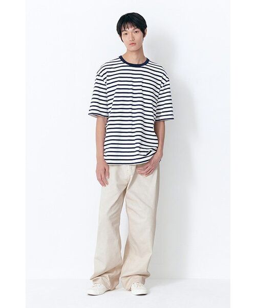 MUSINSA STANDARD（ムシンサスタンダード）の「ストライプリラックスクルーネックTシャツ[ブラック]（Tシャツ/カットソー・メンズ・その他・SMALL/MEDIUM/LARGE/X-LARGE/XX-LARGE/XXX-LARGE）」の14枚目の写真