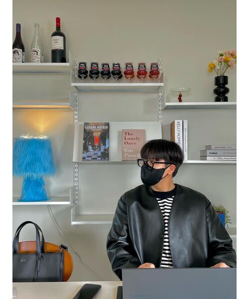 MUSINSA STANDARD（ムシンサスタンダード）の「ストライプリラックスクルーネックTシャツ[ブラック]（Tシャツ/カットソー・メンズ・その他・SMALL/MEDIUM/LARGE/X-LARGE/XX-LARGE/XXX-LARGE）」の16枚目の写真