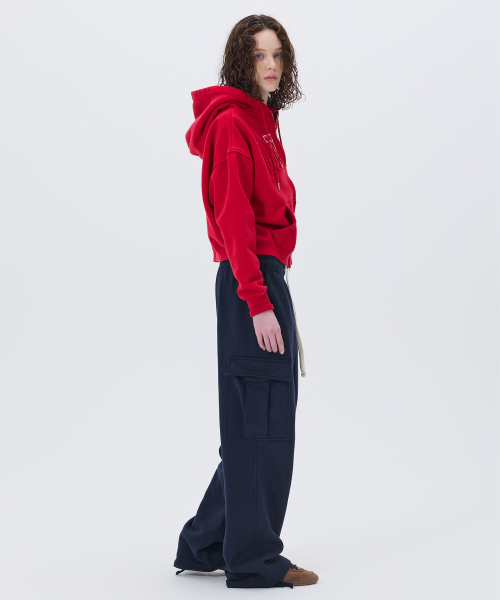 NOHANT(ノアン)の「LONELY/LOVELY CROP HOODIE ZIP-UP RED(パーカー・レディース・レッド・SMALL/MEDIUM)」の4枚目の写真