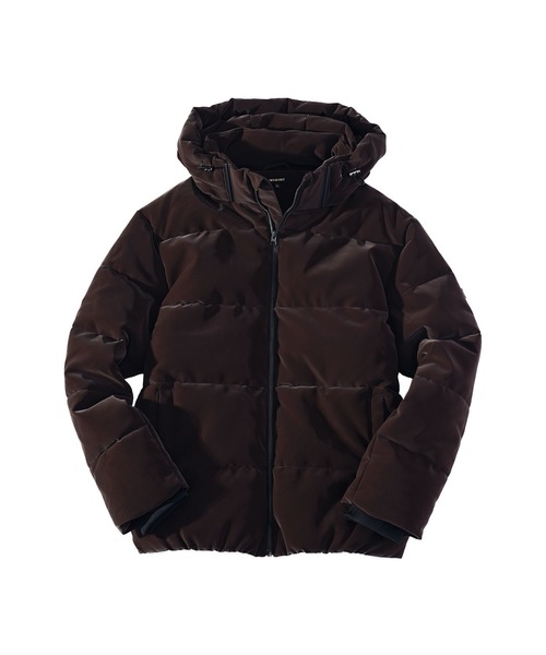 SOMEDIFF】ベルベットPUフェイクダウンブルゾン メンズ アウター