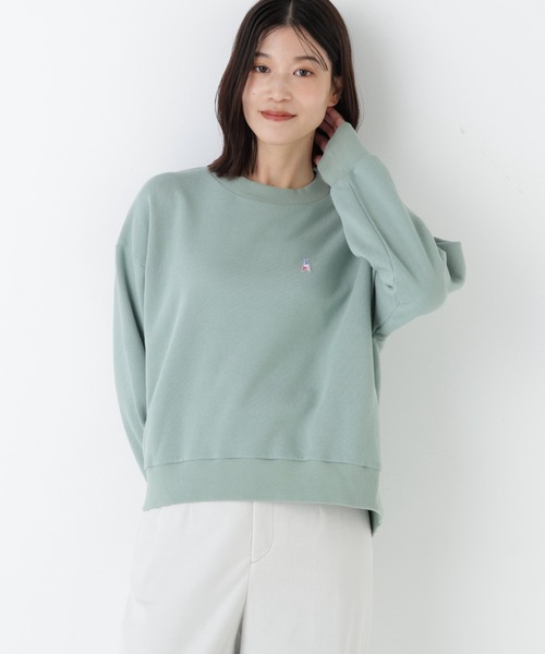 human woman(ヒューマンウーマン)の「◆モチーフワッペン裏起毛スウェット(スウェット・レディース・ブラウン系その他/ライトグリーン/ホワイト系その他・MEDIUM)」の3枚目の写真