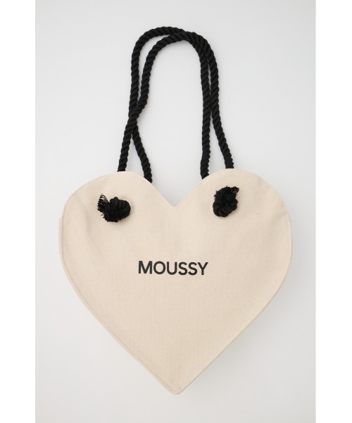 MOUSSY（マウジー）の「【EC限定】SOUVENIR HEART SHOPPER バッグ（トートバッグ・レディース・ホワイト/ブラック・FREE）」の10枚目の写真