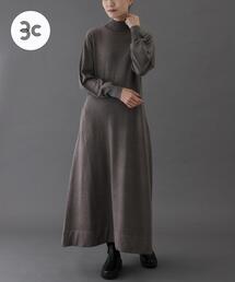 FORK&SPOON | FORK&SPOON　ハイネックフレアニットワンピース(ワンピース)