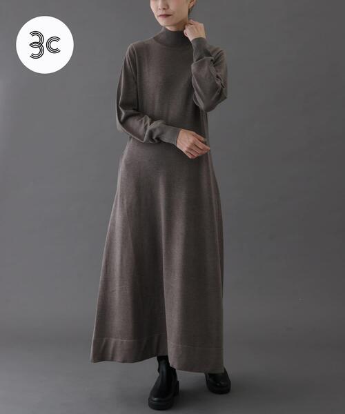 セール】FORK&SPOON ハイネックフレアニットワンピース（ワンピース