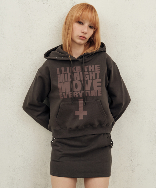 Midnight Move(ミッドナイトムーブ)の「like hood (dark grey)(パーカー・レディース・その他・FREE)」の1枚目の写真
