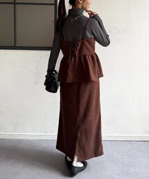 Chez toi | キャミペプラム×ナロースカート(つなぎ/オールインワン)