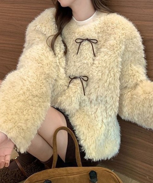 CADBURY（キャドバリー）の「ﾌﾟｰﾄﾞﾙﾓｺﾓｺｼｮｰﾄｼﾞｬｹｯﾄ（その他アウター・レディース・アイボリー・SMALL/MEDIUM）」の4枚目の写真