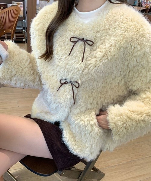 CADBURY（キャドバリー）の「ﾌﾟｰﾄﾞﾙﾓｺﾓｺｼｮｰﾄｼﾞｬｹｯﾄ（その他アウター・レディース・アイボリー・SMALL/MEDIUM）」の5枚目の写真