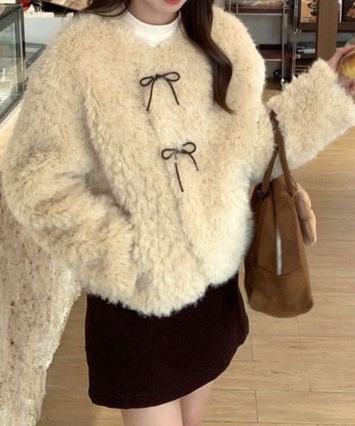 CADBURY（キャドバリー）の「ﾌﾟｰﾄﾞﾙﾓｺﾓｺｼｮｰﾄｼﾞｬｹｯﾄ（その他アウター・レディース・アイボリー・SMALL/MEDIUM）」の2枚目の写真