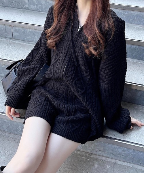 INGNI（イング）の「【WEB限定】ケーブルニットショートパンツ（その他パンツ・レディース・グレー/アイボリー/ブラック/ベージュ・FREE）」の18枚目の写真