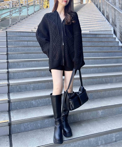 INGNI（イング）の「【WEB限定】ケーブルニットショートパンツ（その他パンツ・レディース・グレー/アイボリー/ブラック/ベージュ・FREE）」の19枚目の写真