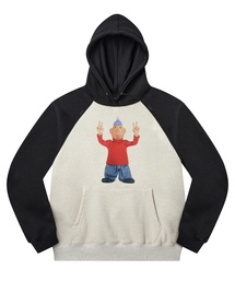LAUGHER（ラファー）の「[PAT&MAT] Motion Matt Raglan Hood - Black/Oatmeal（パーカー）」