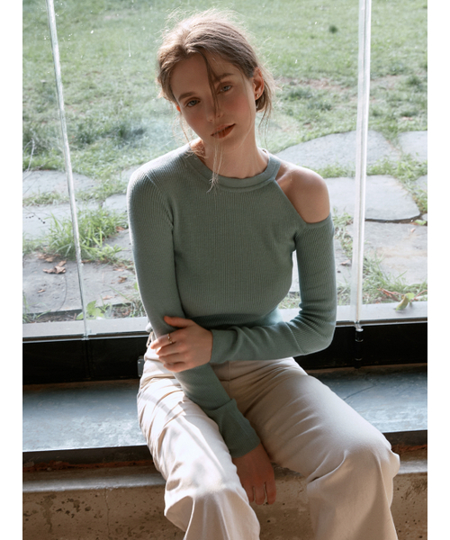 LENINA(レニーナ)の「THEA cutout knit top_MINT(ニット/セーター・レディース・ミント・FREE)」の3枚目の写真