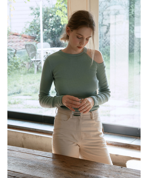 LENINA(レニーナ)の「THEA cutout knit top_MINT(ニット/セーター・レディース・ミント・FREE)」の4枚目の写真