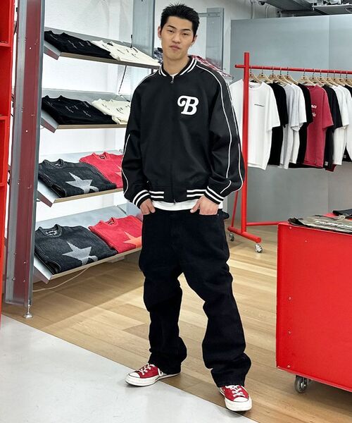 EXTRAORDINARY(エクストラオーディナリー)の「B.S.C SOUVENIR SATIN JACKET BLACK(スタジャン・メンズ・その他・X-LARGE/MEDIUM/LARGE)」の18枚目の写真