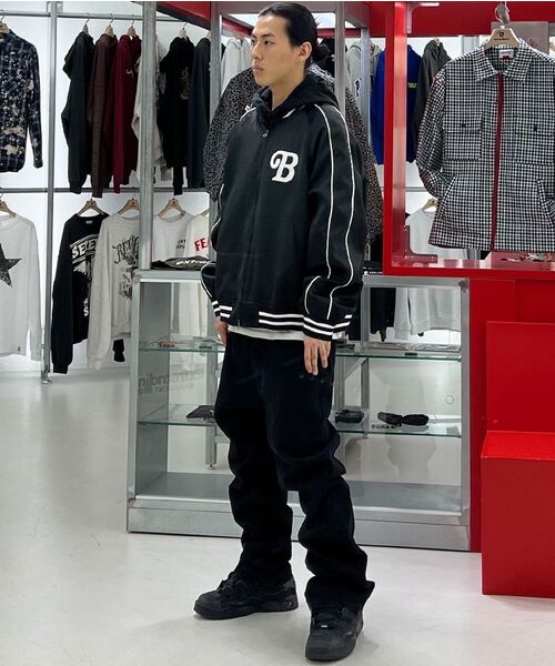 EXTRAORDINARY(エクストラオーディナリー)の「B.S.C SOUVENIR SATIN JACKET BLACK(スタジャン・メンズ・その他・X-LARGE/MEDIUM/LARGE)」の3枚目の写真