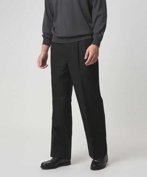 green label relaxing(グリーンレーベルリラクシング)の「TW タンブラー 2プリーツ ワイド スラックス(スラックス・メンズ・ブラック/オリーブ・XL/L/M/S)」の1枚目の写真