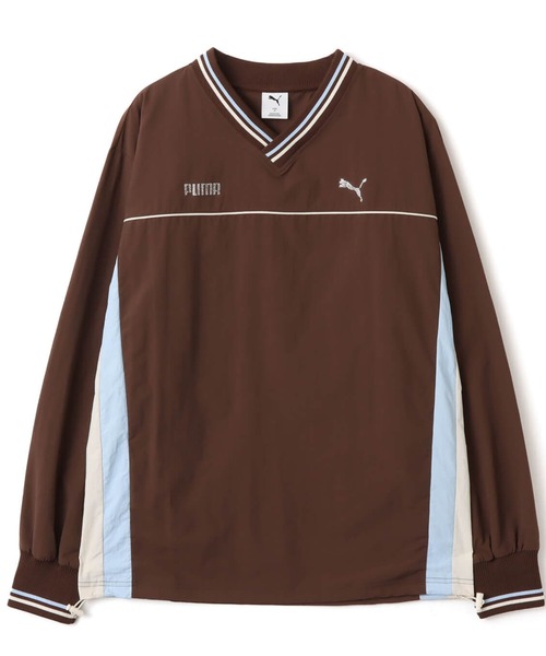 PUMA(プーマ)の「PUMA PUMA X ATMOS PINK WOVEN PULLOVER / プーマ プーマ x アトモスピンク ウーブン プルオーバー【SP】(Tシャツ/カットソー・レディース・ブラウン・S/M/L)」の1枚目の写真