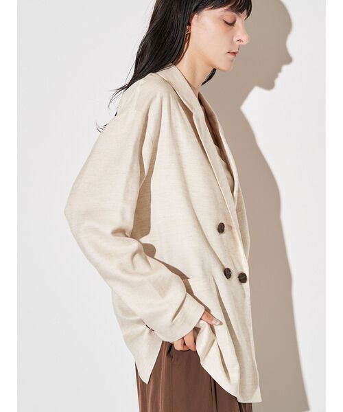 ELENDEEK(エレンディーク)の「バッククロステーラードジャケット(テーラードジャケット・レディース・グレー/ベージュ・FREE)」の15枚目の写真