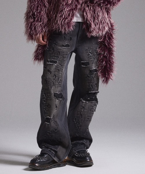 GRANCY（グランシー）の「【GRANCY】High Damage Straight Denim Pants / ハイダメージストレートデニムパンツ（デニムパンツ・メンズ・ブルー/ブラック・M/L/S）」の10枚目の写真