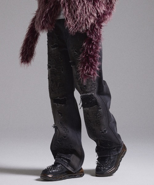 GRANCY（グランシー）の「【GRANCY】High Damage Straight Denim Pants / ハイダメージストレートデニムパンツ（デニムパンツ・メンズ・ブルー/ブラック・M/L/S）」の11枚目の写真