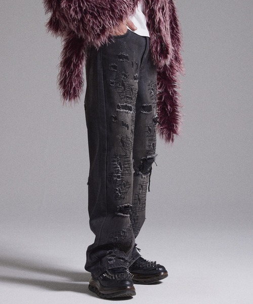 GRANCY（グランシー）の「【GRANCY】High Damage Straight Denim Pants / ハイダメージストレートデニムパンツ（デニムパンツ・メンズ・ブルー/ブラック・M/L/S）」の12枚目の写真