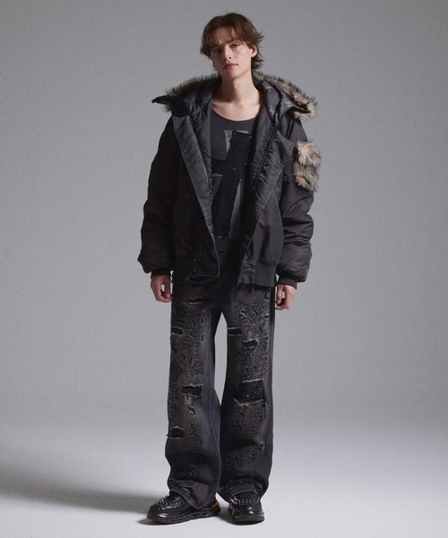 GRANCY（グランシー）の「【GRANCY】High Damage Straight Denim Pants / ハイダメージストレートデニムパンツ（デニムパンツ・メンズ・ブルー/ブラック・M/L/S）」の14枚目の写真