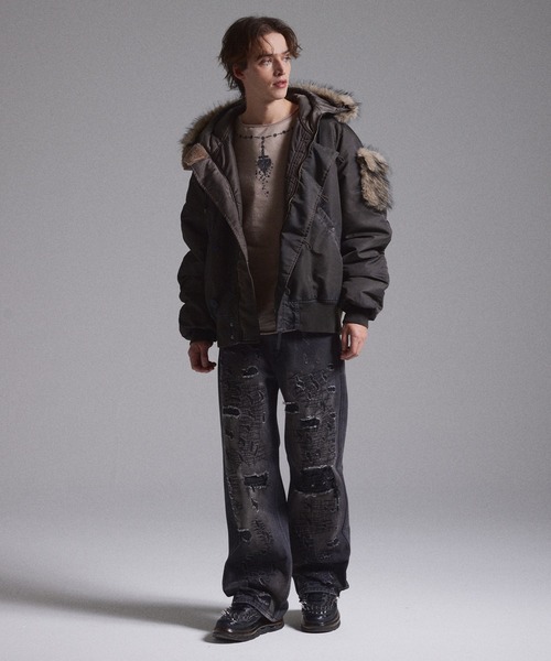 GRANCY（グランシー）の「【GRANCY】High Damage Straight Denim Pants / ハイダメージストレートデニムパンツ（デニムパンツ・メンズ・ブルー/ブラック・M/L/S）」の19枚目の写真