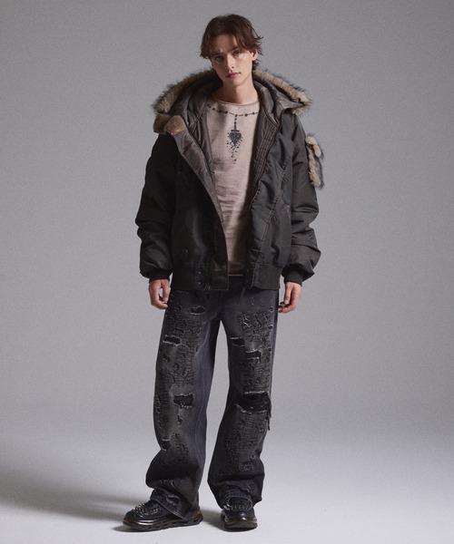 GRANCY（グランシー）の「【GRANCY】High Damage Straight Denim Pants / ハイダメージストレートデニムパンツ（デニムパンツ・メンズ・ブルー/ブラック・M/L/S）」の20枚目の写真