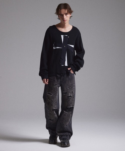 GRANCY（グランシー）の「【GRANCY】High Damage Straight Denim Pants / ハイダメージストレートデニムパンツ（デニムパンツ・メンズ・ブルー/ブラック・M/L/S）」の22枚目の写真