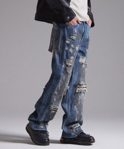 GRANCY】High Damage Straight Denim Pants / ハイダメージストレート
