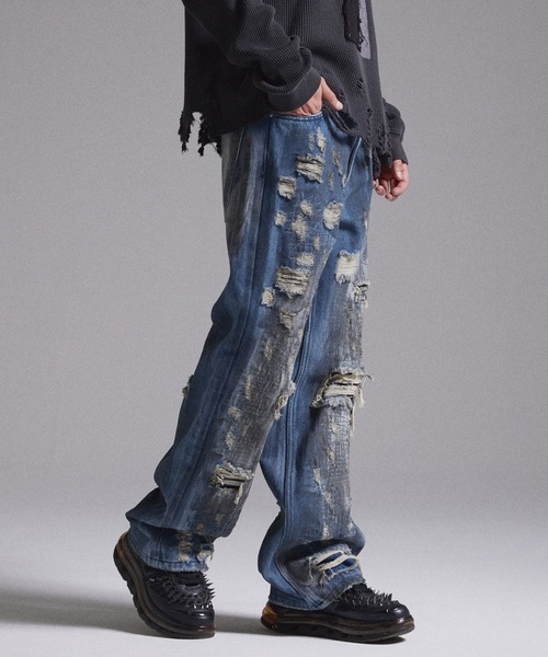 GRANCY】High Damage Straight Denim Pants / ハイダメージストレート