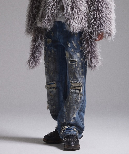 GRANCY】High Damage Straight Denim Pants / ハイダメージストレート