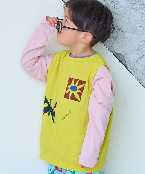 MARKEY'S（マーキーズ）の「パイルクルーベスト（ベスト・キッズ・イエロー/ラベンダー/チャコール・90/100/110/120/130/140/150）」の3枚目の写真