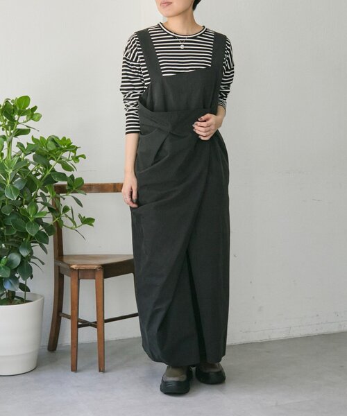 セール】ラップサロペットワンピース【SUM1 STYLE】（シャツワンピース