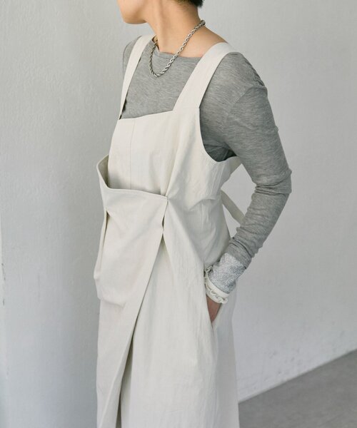 ear PAPILLONNER（イアパピヨネ）の「ラップサロペットワンピース【SUM1 STYLE】（シャツワンピース・レディース・ブラック/ライトグレー・FREE）」の13枚目の写真