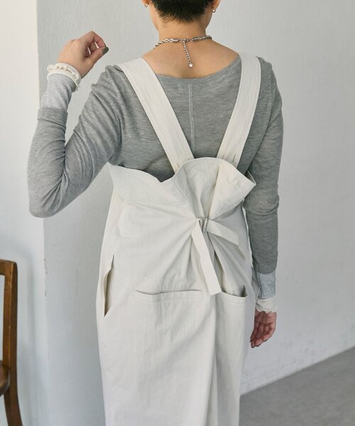 ear PAPILLONNER（イアパピヨネ）の「ラップサロペットワンピース【SUM1 STYLE】（シャツワンピース・レディース・ブラック/ライトグレー・FREE）」の14枚目の写真