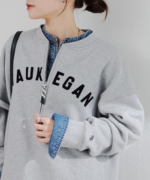 PUAL CE CIN | フロッキープリントハーフジップ裏起毛スウェット(スウェット)