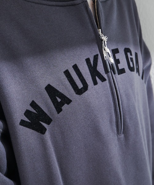 PUAL CE CIN（ピュアルセシン）の「フロッキープリントハーフジップ裏起毛スウェット（スウェット・レディース・グレー/チャコールグレー/アイボリー・FREE）」の20枚目の写真