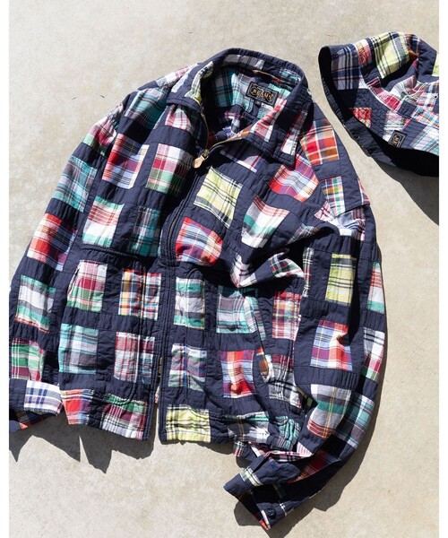 BEAMS PLUS(ビームスプラス)の「Short Blouson Window Patchwork Madras(ブルゾン・メンズ・ネイビー・MEDIUM/LARGE)」の3枚目の写真