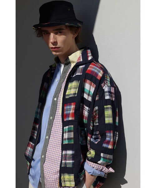 BEAMS PLUS(ビームスプラス)の「Short Blouson Window Patchwork Madras(ブルゾン・メンズ・ネイビー・MEDIUM/LARGE)」の5枚目の写真