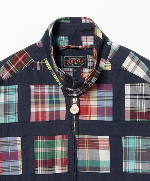 BEAMS PLUS(ビームスプラス)の「Short Blouson Window Patchwork Madras(ブルゾン・メンズ・ネイビー・MEDIUM/LARGE)」の8枚目の写真