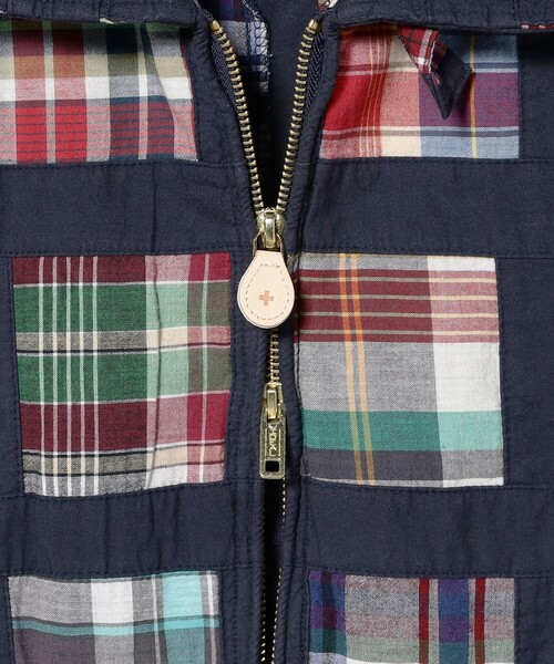 BEAMS PLUS(ビームスプラス)の「Short Blouson Window Patchwork Madras(ブルゾン・メンズ・ネイビー・MEDIUM/LARGE)」の9枚目の写真