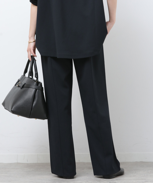 JOURNAL STANDARD relume(ジャーナルスタンダード レリューム)の「NONIRONジョーゼットワイドストレートパンツ(その他パンツ・レディース・ブラック/ネイビー・FREE)」の3枚目の写真